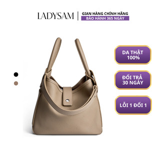 Túi xách nữ ladysam dáng xô da thật cao cấp đeo chéo đeo vai phong cách bucket size 24 - lds2271