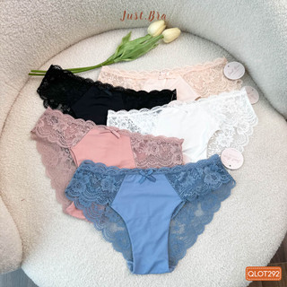 Quần lót nữ Just Bra chất liệu thun lạnh thoáng khí mix ren xinh xắn QLOT292