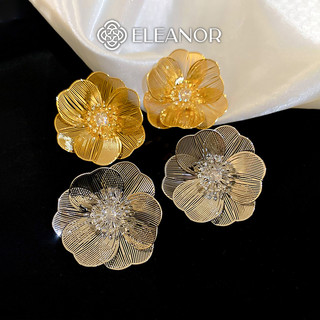 Bông tai cô dâu nữ chuôi bạc 925 Eleanor Accessories khuyên tai hình hoa phụ kiện trang sức 7710