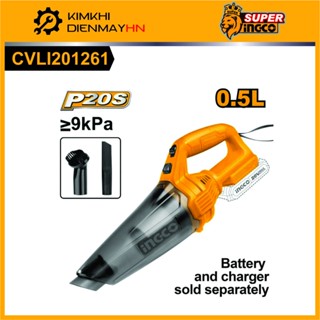 Máy hút bụi dùng pin ingco 20V CVLI201261 (Không kèm pin và sạc), Máy hút bụi cầm tay tích hợp Pin sạc INGCO CVLI2026