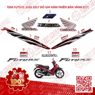Tem rời xe future 125 mập, future fi 125 2016 2017 đỏ ghi xám chính hãng - zzm