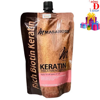 Dầu hấp ủ tóc phục hồi chuyên sâu Masaroni Keratin Treatment mask (dạng túi) 500ml