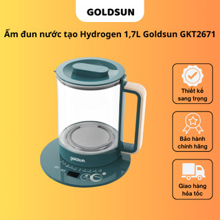 Ấm đun nước tạo Hydrogen 1,7L Goldsun GKT2671, Bình đun nước công suất 800W với 10 chế độ nấu, Bảo hành 12 tháng