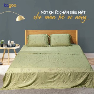 [CHĂN HÈ MÁT LẠNH] chất liệu Modal - Màu xanh rêu hoa nhí Kagoo nhập khẩu Nhật Bản 5 món nhiều size Nệm M6 M8 2Mx2M2