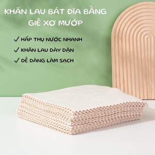 Khăn sơ mướp 2 mặt thấm hút dầu tốt, khăn lau đa năng an toàn tái sử dụng 88489