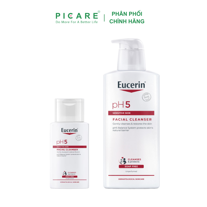 Sữa rửa mặt pH5 cho da nhạy cảm Eucerin Facial Cleanser Sensitive Skin