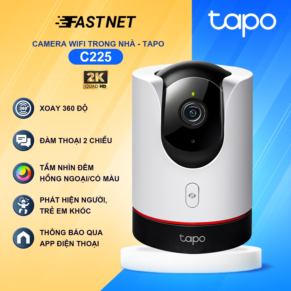 [Hỏa Tốc] Camera WiFi AI TP-Link Tapo C225 An Ninh Gia Đình Độ Phân Giải 2K, Quay/Quét 360 độ