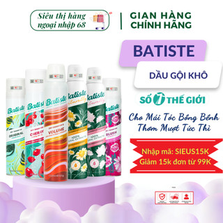 [CHÍNH HÃNG] Dầu Gội Khô Batiste Dry Shampoo 200ml, 50ml Hết Ngứa, Hết Bết Dính Tóc Bồng Bềnh Tức Thì CHÍNH HÃNG