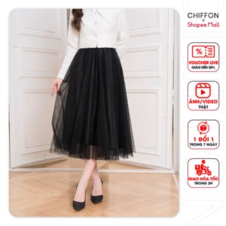 Chân váy dáng xòe phối lưới 3 lớp cao cấp thiết kế by Chiffon