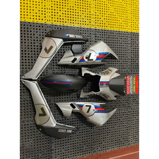 Nhựa bạc pha đen ốp bình 8 món xe điện XMen dán sẵn tem hổ, tem chỉ đỏ, tem số 7, tem yadea, tem cờ ý,