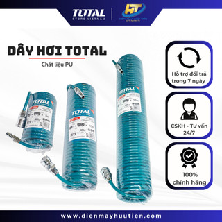 Dây hơi xoắn nén khí, Dây hơi pu (5m-10m-15m) TOTAL