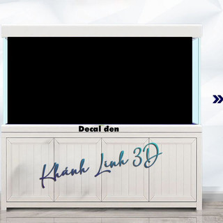 Tranh 3d bể cá cảnh mẫu decal đen - tranh bể cá sẵn keo dán - tặng kèm bộ dụng cụ dán