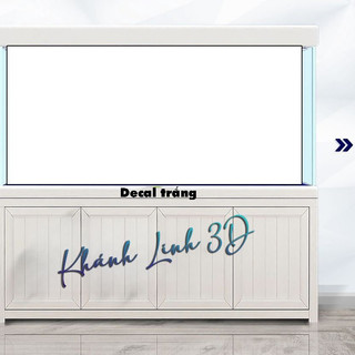 Tranh 3d bể cá cảnh mẫu decal trắng - tranh bể cá sẵn keo dán - tặng kèm bộ dụng cụ dán