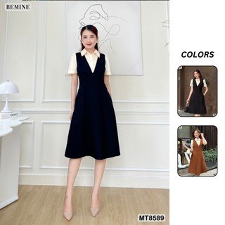 Đầm thiết kế công sở phối tay ngắn BEMINE MT8589