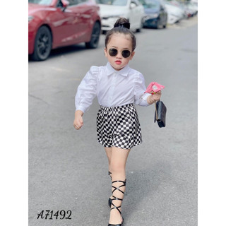 [BG1249] SET SƠ MI CÔNG SỞ- PHỐI VÁY LỤA- cho bé gái từ 10-20kg