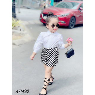 [BG1249] SET SƠ MI CÔNG SỞ- PHỐI VÁY LỤA- cho bé gái từ 10-20kg