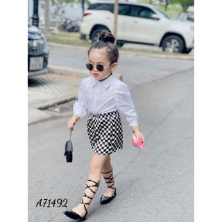 [BG1249] SET SƠ MI CÔNG SỞ- PHỐI VÁY LỤA- cho bé gái từ 10-20kg