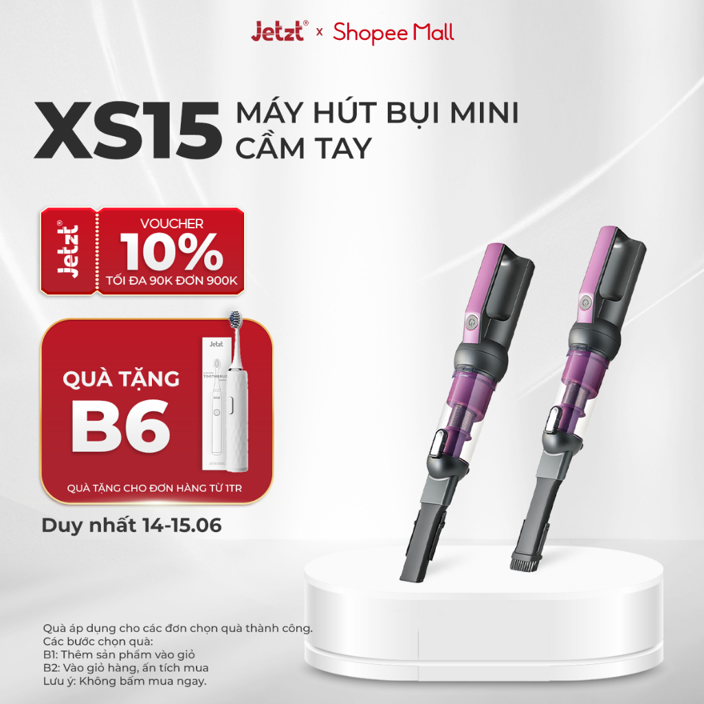 Máy hút bụi không dây cầm tay nhỏ gọn JETZT XS15