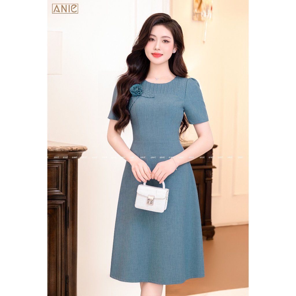 ANIE - Đầm Xanh Kết Hoa Lean - AN2282