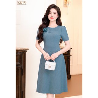 Anie - đầm xanh kết hoa lean - an2282