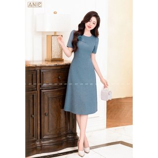 ANIE - Đầm Xanh Kết Hoa Lean - AN2282