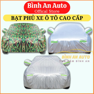 Bạt Phủ Xe Ô Tô Vải Dù Oxford, Rằn Ri, Tráng Nhôm Cao Cấp Có Khoá Kéo Cánh Cửa, Chống Nóng, Chống Nước Hiệu Quả