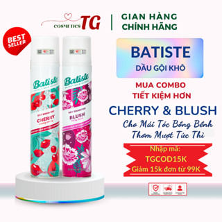 [CHÍNH HÃNG] Combo Dầu Gội Khô Batiste Hương Cherry Anh Đào + Blush Phấn Hoa 200ml Hết Bết Dính, Tóc Bồng Bềnh Thơm Mượt