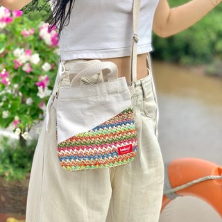 Túi dệt nilong tái chế mini (có quai đeo chéo) Limloop