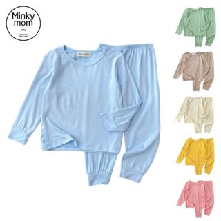 Bộ dài tay trơn thun lạnh Minky Mom cho bé 10- 28 kg VTD-TR01