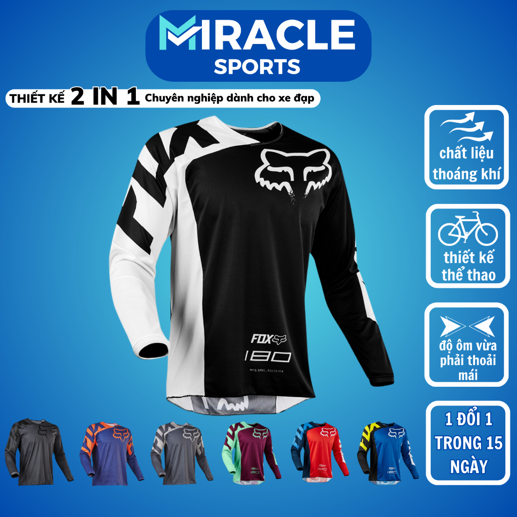 Áo đấu mô tô xe máy, xe đạp địa hình nam MIRACLE SPORTS Áo đua xe đạp địa hình leo núi tay dài Fox R
