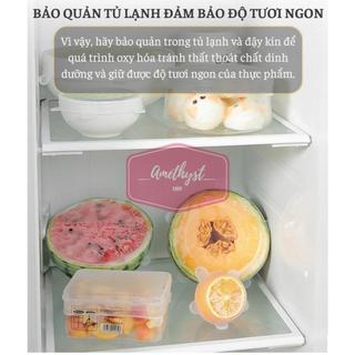 Bộ 6 Miếng Màng Bọc Thực Phẩm Silicon Co Giãn