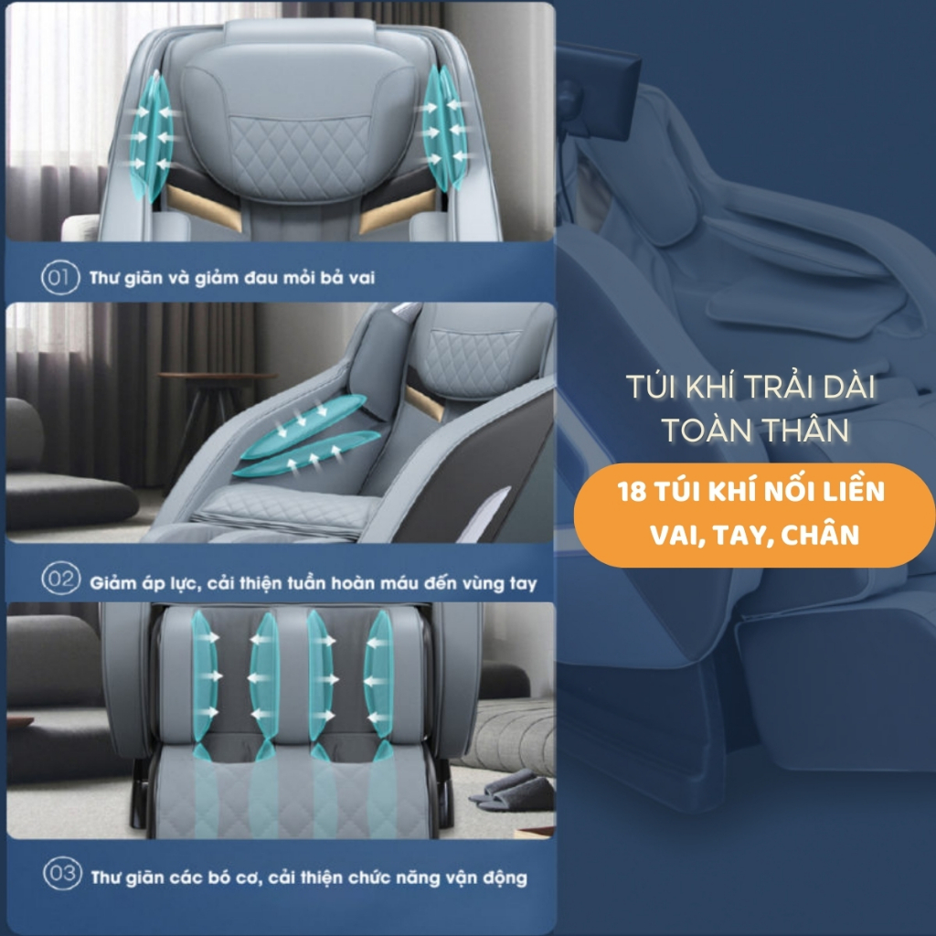 [Bảo trì trọn đời] Ghế Massage toàn thân Fujicare FC999 công nghệ nhiệt hồng ngoại giảm đau thư giãn
