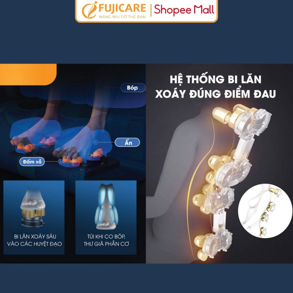 [Bảo trì trọn đời] Ghế Massage toàn thân Fujicare FC999 công nghệ nhiệt hồng ngoại giảm đau thư giãn