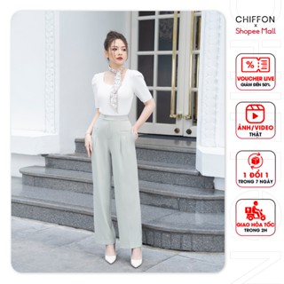 Quần suông nữ chéo ý cao cấp Chiffon