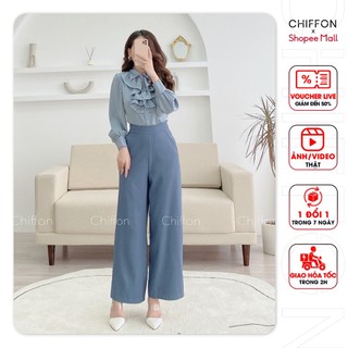 Quần suông ống rộng công sở Chiffon Q176