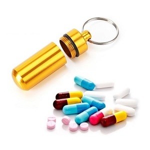 Móc khóa đựng thuốc uống khi đi làm, đi chơi Kt: 4.5x1.7cm (Ảnh thật)