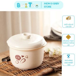 Phụ kiện thố sứ kèm nắp nồi bear 0,8l và 0,5l, thố sứ nồi bear kèm nắp