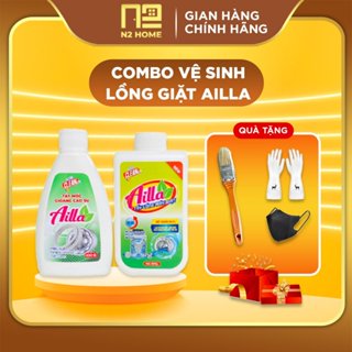 Combo Vệ Sinh Lồng Giặt Tẩy Lồng Máy Giặt Ailla Tẩy Mốc Gioăng Cao Su Máy Giặt Ailla Làm Sạch Nhanh An Toàn Tiện Lợi