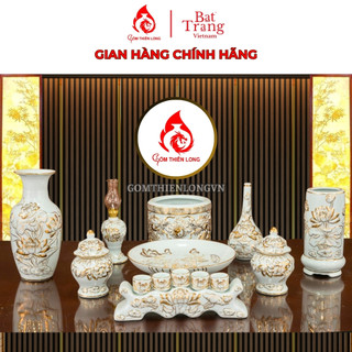 Bộ đồ thờ vẽ vàng 24k gốm sứ bát tràng chính hãng gốm thiên long 236991