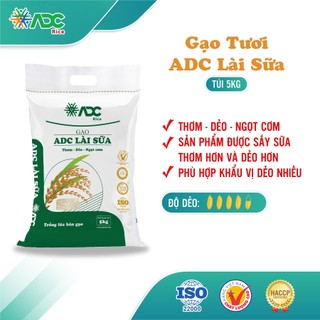 Gạo ADC Lài Sữa  - Thơm dẻo, ngọt cơm, hạt gạo sấy sữa  - Túi 5kg