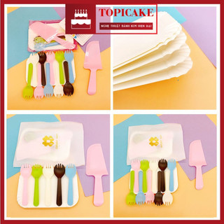Bộ dao dĩa nến sinh nhật - set 10 cao cấp