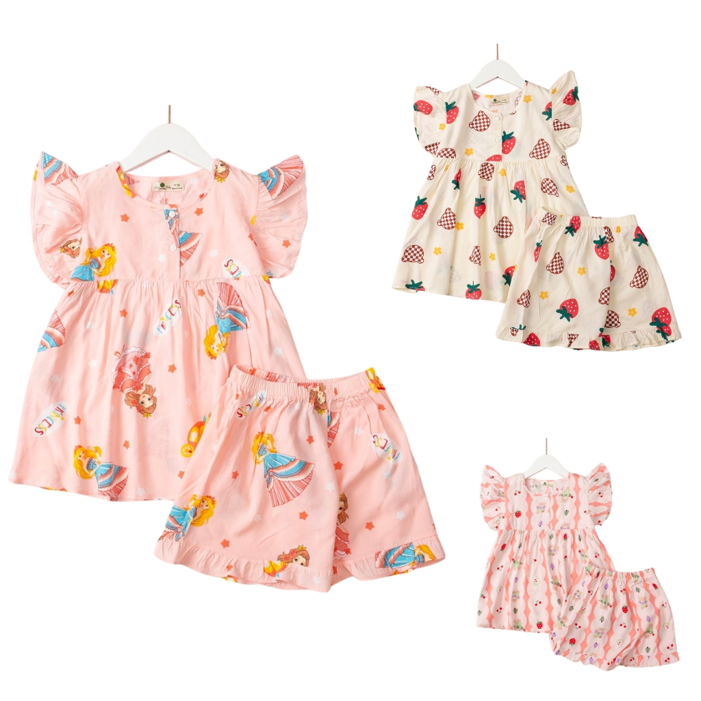 Đồ bộ Lanh Thái cho bé gái sz 10-14,(25-40kg), Litibaby , đồ bộ bé gái chất lanh thái mềm mát - SUNKIDS1