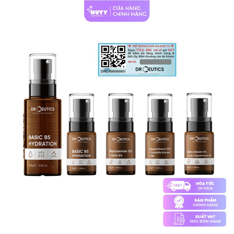 Tinh Chất Dưỡng Ẩm, Làm Dịu Da DrCeutics Basic B5 Hydration (30g, 100g)