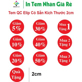 Tem giảm giá, tem dán giảm giá, giảm 5%, giảm 10%, giảm 30%
