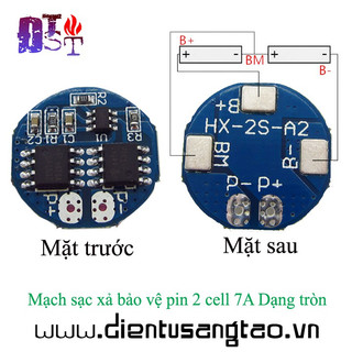 ✅ [RẺ NHẤT VIỆT NAM] ⚡ Mạch sạc xả bảo vệ pin 2 cell 7A Dạng tròn