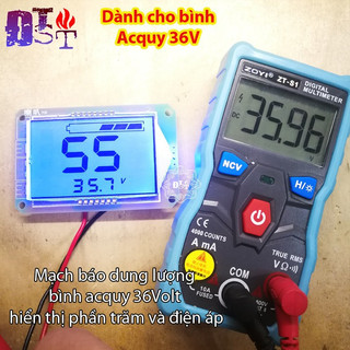 Mạch báo dung lượng  bình acquy 12/24/36/48/60/72Volt hiển thị phần trăm và điện áp