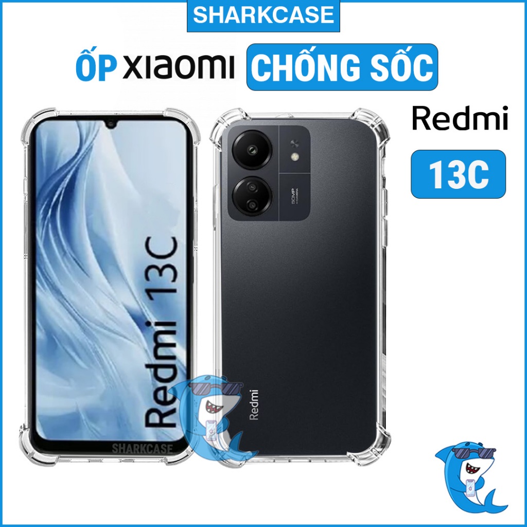 Ốp lưng Redmi 13C / Poco C65 dẻo trong suốt silicon cao cấp chống sốc chống va đập ố có gờ bảo vệ bốn góc cam