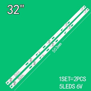 Asanzo 32SL500 #32CS6000 - Bộ 2 thanh 5 Led cho tivi Asanzo và các dòng tương tự JS-D-JP32EU-051EC