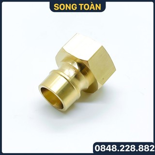 Đầu nối ren trong máy giặt, đầu nối nhanh cấp nước dây máy giặt ren 1/2 21 đồng thau