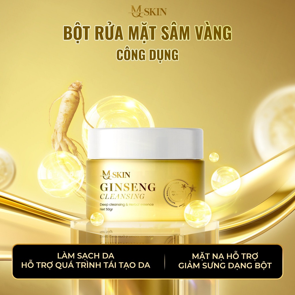 Combo tái tạo da sâm vàng MQ SKIN thay da nhân sâm mq skin,bột rửa mặt mqskin tr.i mụn nám tàn nhang | BigBuy360 - bigbuy360.vn